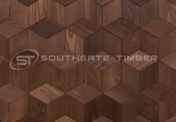 Thermory Thermo-Ash Internal Rhomb Wall Tiles | Feature Wall
